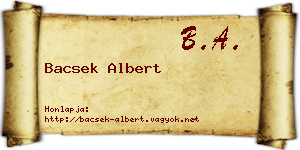 Bacsek Albert névjegykártya